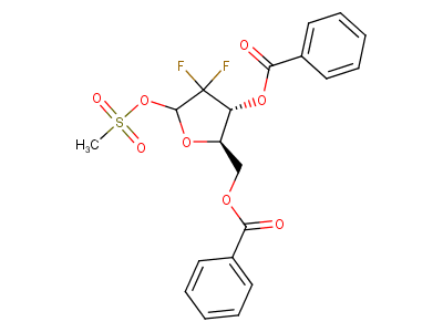 ((2R,3R)-3-(Benzoyloxy)-4,4-difluoro-5-((methylsulfonyl)oxy)tetrahydrofuran-2-yl)methyl benzoate-97%,CAS NUMBER-122111-11-9