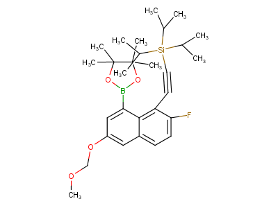((2-Fluoro-6-(methoxymethoxy)-8-(4,4,5,5-tetramethyl-1,3,2-dioxaborolan-2-yl)naphthalen-1-yl)ethynyl)triisopropylsilane-97%,CAS NUMBER-2621932-37-2