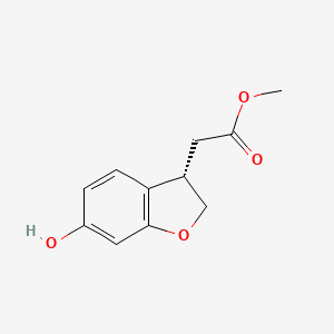 methyl 2-[(3S)-6-hydroxy-2,3-dihydro-1-benzofuran-3-yl]acetate CAS 1000414-38-9