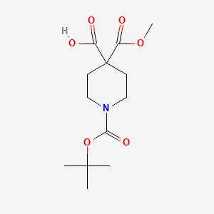 4-methoxycarbonyl-1-[(2-methylpropan-2-yl)oxycarbonyl]piperidine-4-carboxylic acid CAS 1005738-45-3