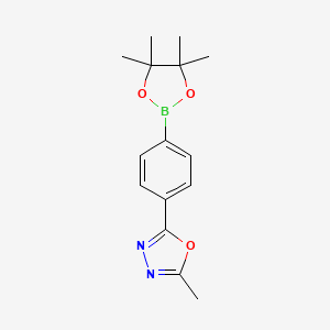 2-methyl-5-[4-(4,4,5,5-tetramethyl-1,3,2-dioxaborolan-2-yl)phenyl]-1,3,4-oxadiazole CAS 1056456-24-6