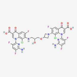 1-(6-amino-3,5-difluoro-2-pyridinyl)-7-[[3-[1-[1-(6-amino-3,5-difluoro-2-pyridinyl)-3-carboxy-8-chloro-6-fluoro-4-oxoquinolin-7-yl]azetidin-3-yl]oxy-2-hydroxypropyl]amino]-8-chloro-6-fluoro-4-oxoquinoline-3-carboxylic acid CAS 1093185-35-3