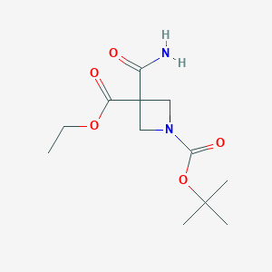 1-O-tert-butyl 3-O-ethyl 3-carbamoylazetidine-1,3-dicarboxylate CAS 1105663-94-2
