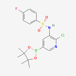 N-[2-chloro-5-(4,4,5,5-tetramethyl-1,3,2-dioxaborolan-2-yl)-3-pyridinyl]-4-fluorobenzenesulfonamide CAS 1112983-31-9
