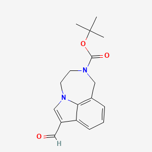 tert-butyl 3-formyl-1,10-diazatricyclo[6.4.1.04,13]trideca-2,4,6,8(13)-tetraene-10-carboxylate CAS 1122597-86-7