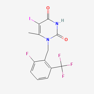 1-[[2-fluoro-6-(trifluoromethyl)phenyl]methyl]-5-iodo-6-methylpyrimidine-2,4-dione CAS 1150560-54-5