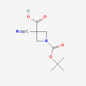 3-cyano-1-[(2-methylpropan-2-yl)oxycarbonyl]azetidine-3-carboxylic acid CAS 1158759-45-5