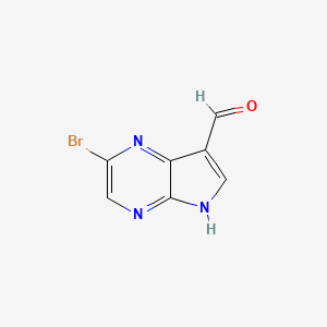 2-bromo-5H-pyrrolo[2,3-b]pyrazine-7-carbaldehyde CAS 1185428-32-3