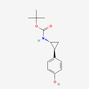 tert-butyl N-[(1R,2S)-2-(4-hydroxyphenyl)cyclopropyl]carbamate CAS 1196053-06-1