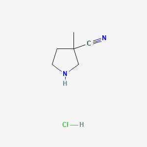 3-methylpyrrolidine-3-carbonitrile;hydrochloride CAS 1205750-61-3