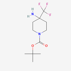 tert-butyl 4-amino-4-(trifluoromethyl)piperidine-1-carboxylate CAS 1211582-61-4