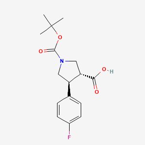 (3R,4S)-4-(4-fluorophenyl)-1-[(2-methylpropan-2-yl)oxycarbonyl]pyrrolidine-3-carboxylic acid CAS 1218764-11-4