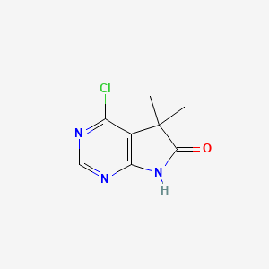 4-chloro-5,5-dimethyl-7H-pyrrolo[2,3-d]pyrimidin-6-one CAS 1226804-02-9