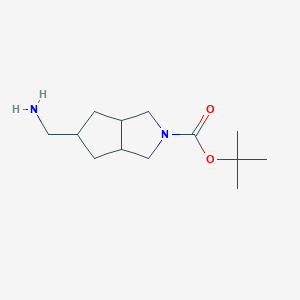 tert-butyl 5-(aminomethyl)-3,3a,4,5,6,6a-hexahydro-1H-cyclopenta[c]pyrrole-2-carboxylate CAS 1256958-47-0