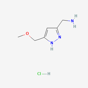 [5-(methoxymethyl)-1H-pyrazol-3-yl]methanamine;hydrochloride CAS 1297607-82-9