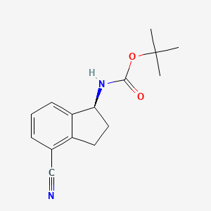 tert-butyl N-[(1S)-4-cyano-2,3-dihydro-1H-inden-1-yl]carbamate CAS 1306763-31-4