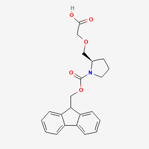 2-[[(2R)-1-(9H-fluoren-9-ylmethoxycarbonyl)pyrrolidin-2-yl]methoxy]acetic acid CAS 1335206-44-4