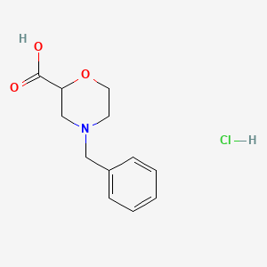 4-benzylmorpholine-2-carboxylic acid;hydrochloride CAS 135072-15-0