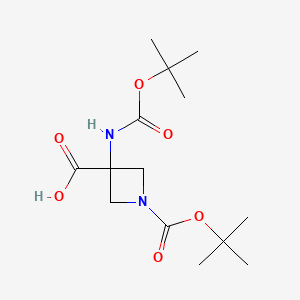 1-[(2-methylpropan-2-yl)oxycarbonyl]-3-[(2-methylpropan-2-yl)oxycarbonylamino]azetidine-3-carboxylic acid CAS 1363382-07-3