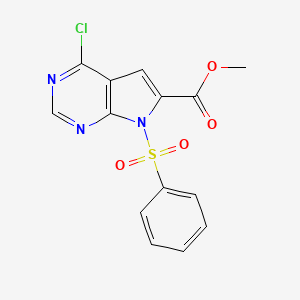 methyl 7-(benzenesulfonyl)-4-chloropyrrolo[2,3-d]pyrimidine-6-carboxylate CAS 1363382-96-0