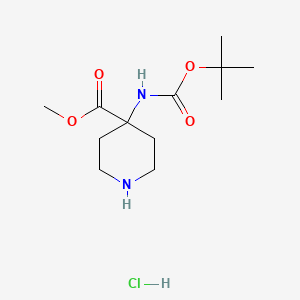 methyl 4-[(2-methylpropan-2-yl)oxycarbonylamino]piperidine-4-carboxylate;hydrochloride CAS 1381947-68-7