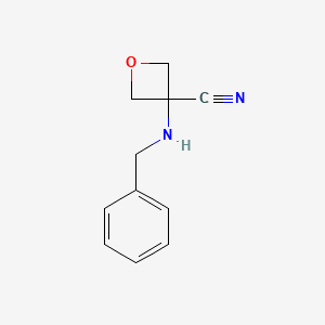 3-(benzylamino)oxetane-3-carbonitrile CAS 138650-20-1