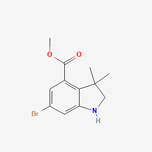 methyl 6-bromo-3,3-dimethyl-1,2-dihydroindole-4-carboxylate CAS 1389264-22-5