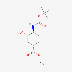 ethyl (1S,3S,4S)-3-hydroxy-4-[(2-methylpropan-2-yl)oxycarbonylamino]cyclohexane-1-carboxylate CAS 1392745-43-5