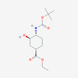 ethyl (1S,3R,4R)-3-hydroxy-4-[(2-methylpropan-2-yl)oxycarbonylamino]cyclohexane-1-carboxylate CAS 1392745-47-9