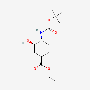 ethyl (1R,3R,4R)-3-hydroxy-4-[(2-methylpropan-2-yl)oxycarbonylamino]cyclohexane-1-carboxylate CAS 1392745-70-8