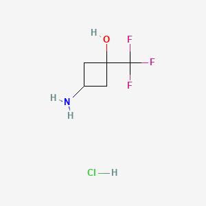 3-amino-1-(trifluoromethyl)cyclobutan-1-ol;hydrochloride CAS 1408075-16-0