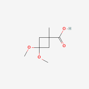 3,3-dimethoxy-1-methylcyclobutane-1-carboxylic acid CAS 1408075-28-4