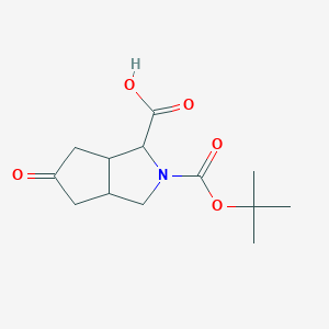 2-[(2-methylpropan-2-yl)oxycarbonyl]-5-oxo-1,3,3a,4,6,6a-hexahydrocyclopenta[c]pyrrole-3-carboxylic acid CAS 1419100-98-3