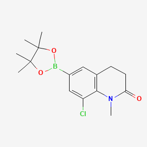 8-chloro-1-methyl-6-(4,4,5,5-tetramethyl-1,3,2-dioxaborolan-2-yl)-3,4-dihydroquinolin-2-one CAS 1427588-44-0