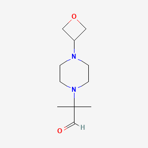 2-methyl-2-[4-(oxetan-3-yl)piperazin-1-yl]propanal CAS 1575591-71-7