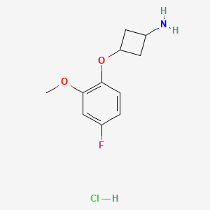 3-(4-fluoro-2-methoxyphenoxy)cyclobutan-1-amine;hydrochloride CAS 1630906-51-2