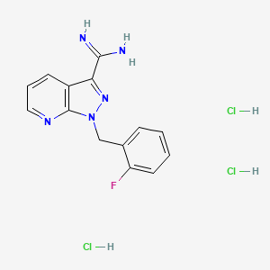 1-[(2-fluorophenyl)methyl]pyrazolo[5,4-b]pyridine-3-carboximidamide;trihydrochloride CAS 1630906-65-8