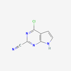 4-chloro-7H-pyrrolo[2,3-d]pyrimidine-2-carbonitrile CAS 1638764-76-7