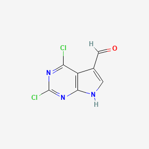 2,4-dichloro-7H-pyrrolo[2,3-d]pyrimidine-5-carbaldehyde CAS 1638767-57-3