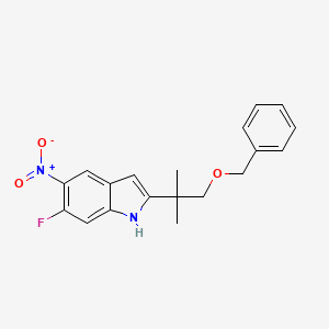 6-fluoro-2-(2-methyl-1-phenylmethoxypropan-2-yl)-5-nitro-1H-indole CAS 1638771-94-4