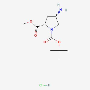 1-O-tert-butyl 2-O-methyl (2S,4S)-4-aminopyrrolidine-1,2-dicarboxylate;hydrochloride CAS 171110-72-8