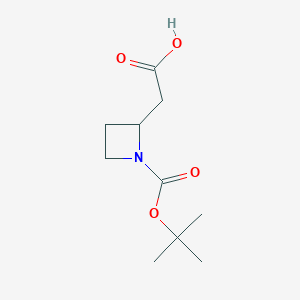 2-[1-[(2-methylpropan-2-yl)oxycarbonyl]azetidin-2-yl]acetic acid CAS 1781968-79-3