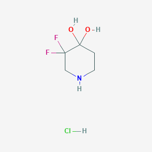3,3-difluoropiperidine-4,4-diol;hydrochloride CAS 1788044-01-8