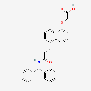 2-[5-[3-(benzhydrylamino)-3-oxopropyl]naphthalen-1-yl]oxyacetic acid CAS 180197-87-9