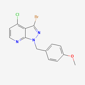 3-bromo-4-chloro-1-[(4-methoxyphenyl)methyl]pyrazolo[3,4-b]pyridine CAS 1854056-69-1