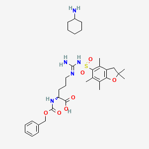 (2R)-5-[[amino-[(2,2,4,6,7-pentamethyl-3H-1-benzofuran-5-yl)sulfonylamino]methylidene]amino]-2-(phenylmethoxycarbonylamino)pentanoic acid;cyclohexanamine CAS 200191-00-0
