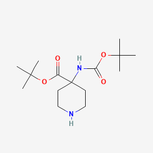 tert-butyl 4-[(2-methylpropan-2-yl)oxycarbonylamino]piperidine-4-carboxylate CAS 2044704-95-0