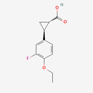 trans-(1S,2S)-2-(4-ethoxy-3-fluorophenyl)cyclopropane-1-carboxylic acid CAS 2055840-75-8