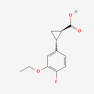 trans-(1R,2R)-2-(3-ethoxy-4-fluorophenyl)cyclopropane-1-carboxylic acid CAS 2055841-05-7