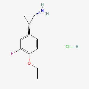 trans-(1S,2R)-2-(4-ethoxy-3-fluorophenyl)cyclopropan-1-amine;hydrochloride CAS 2055841-15-9
